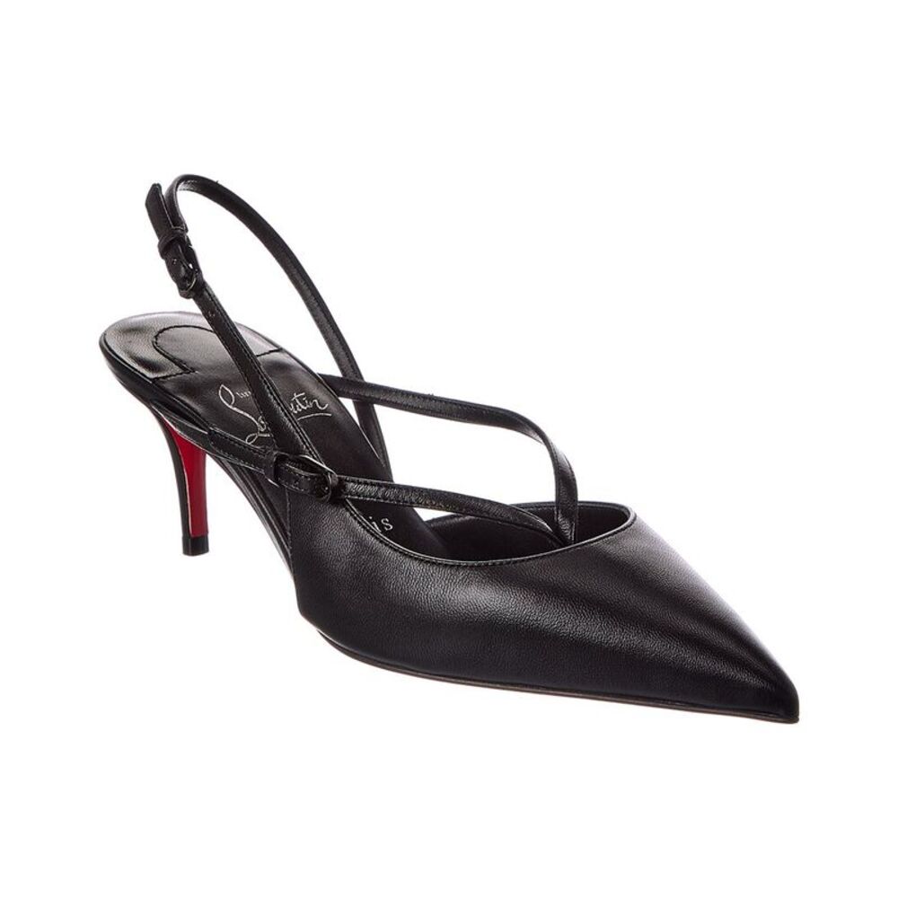 Christian Louboutin Twistissimo 60 Leather Slingback Pump, Black